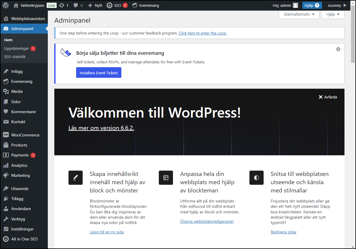WordPress-Adminpanel WordPress-Adminpanel