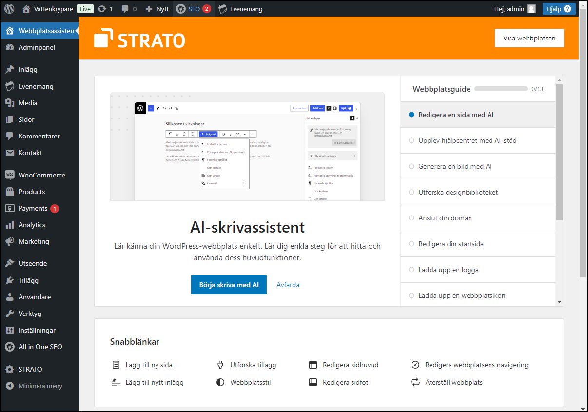 Webbplatsassisten Webbplatsassisten