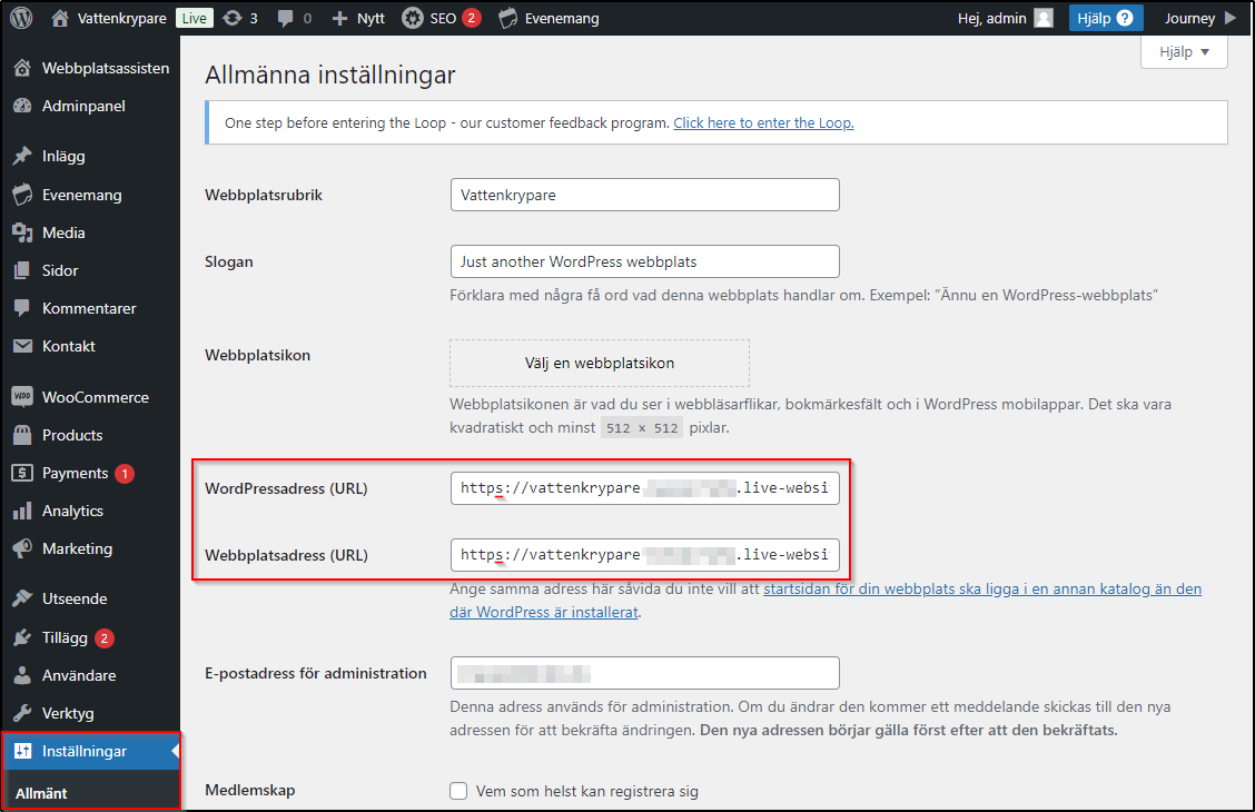 WP - WordPressadress WP - WordPressadress