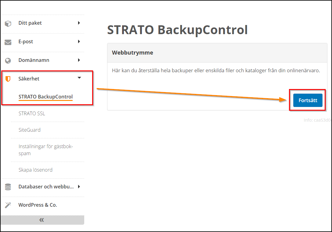 STRATO BackupControl STRATO BackupControl