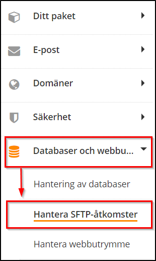 Hantera SFTP-åtkomster Hantera SFTP-åtkomster