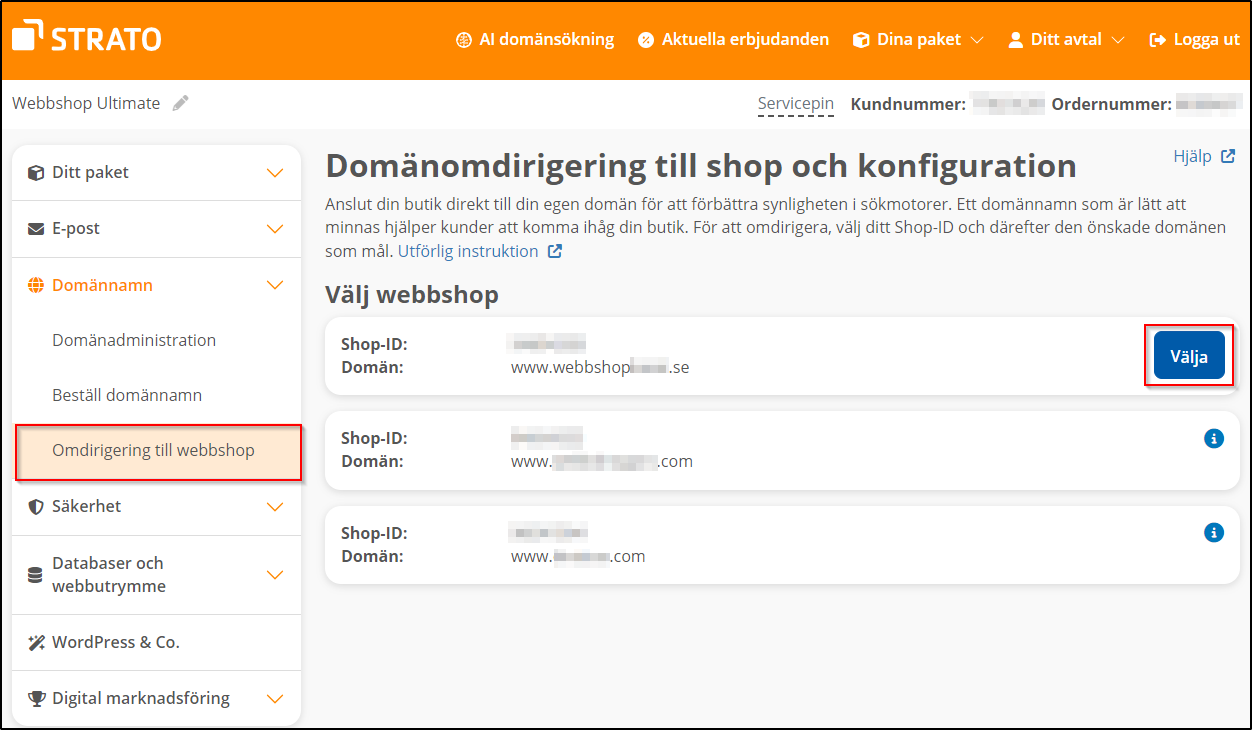Omdirigering till webbshop Omdirigering till webbshop