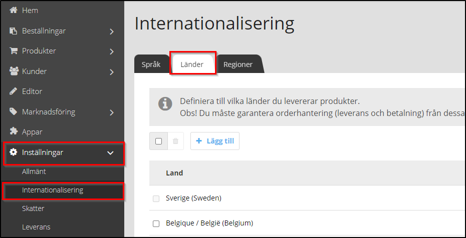 Skapa länder Skapa länder