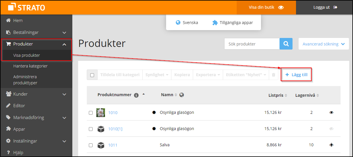 Skapa produkt Skapa produkt