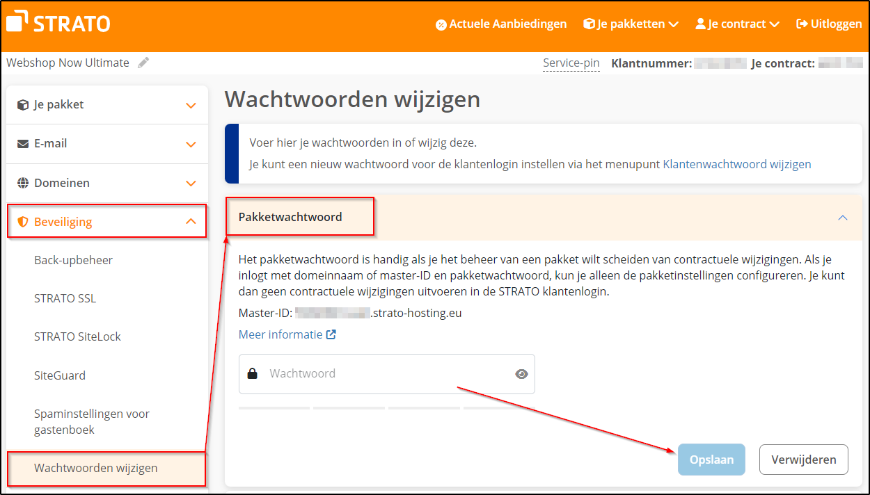 Pakketwachtwoord Pakketwachtwoord