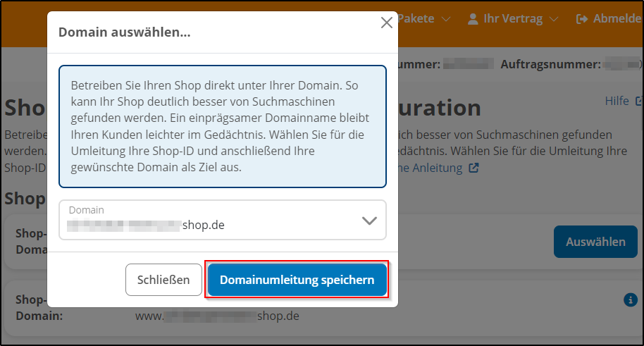 Domain wählen Domain wählen