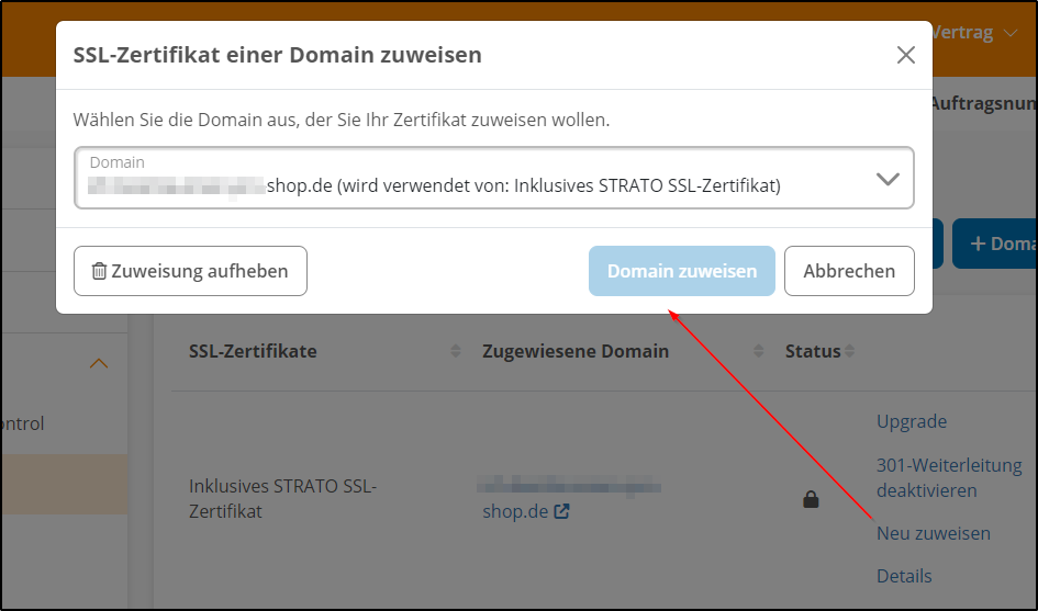 SSL zuweisen SSL zuweisen