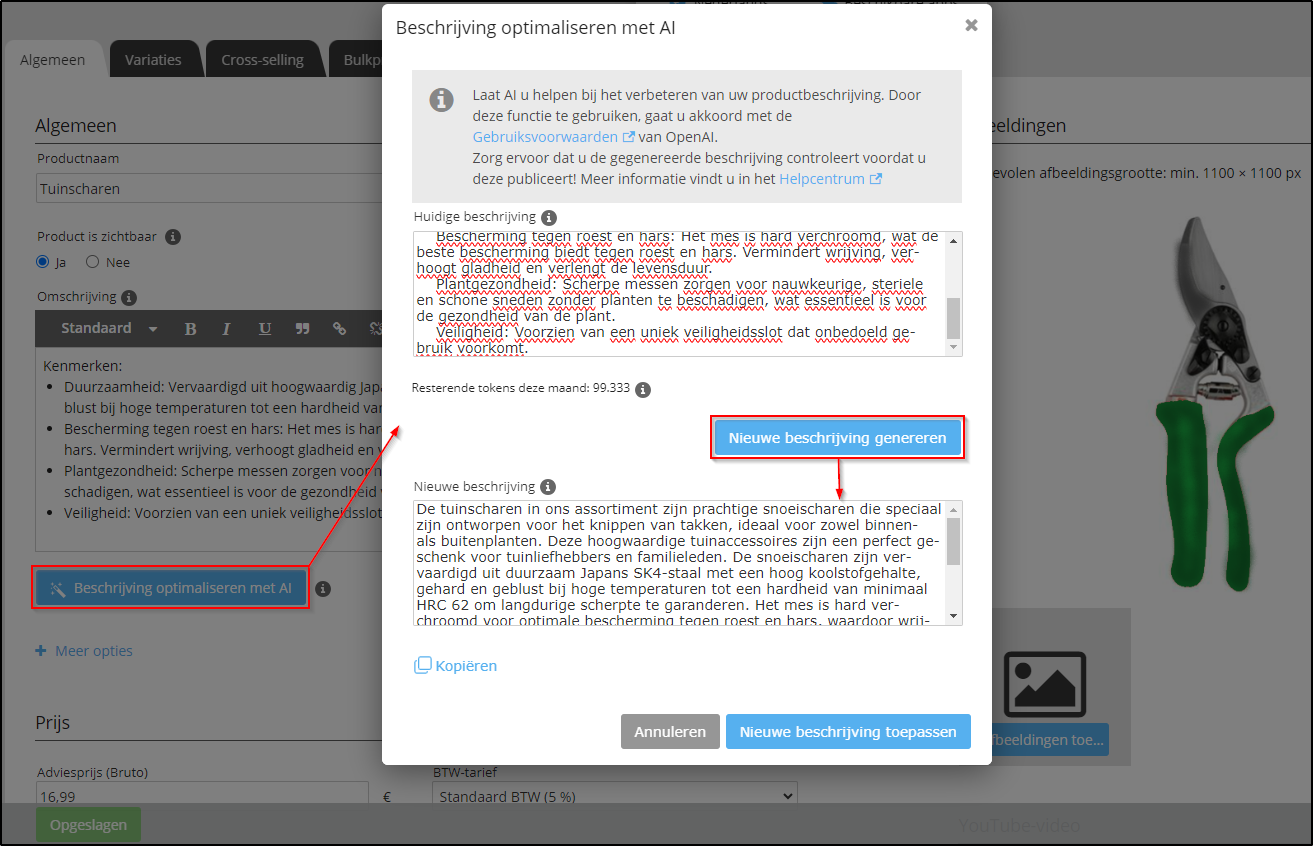 Webshop: AI producttekst Webshop: AI producttekst